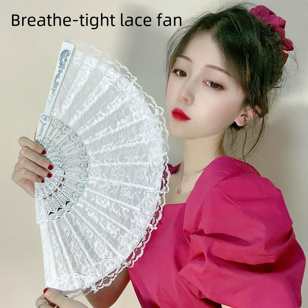princess Loli Lace Women's Folding Summer Palace Style Dance Performance Photography Photo Props Folding Fan