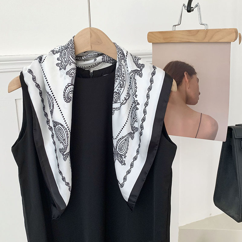 70 pañuelos cuadrados, pañuelos de seda, corbatas, pañuelos decorativos versátiles estampados de moda de alta gama para verano, pañuelos finos, chales para prendas de abrigo.