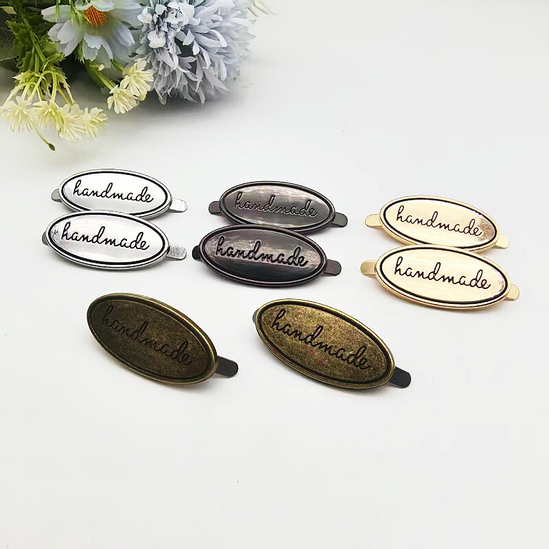 DIY Handmade Accessories Oval Metal Letter Sign Bag Clothing Decoration Accessories Luggage Handbag Sign Wholesale