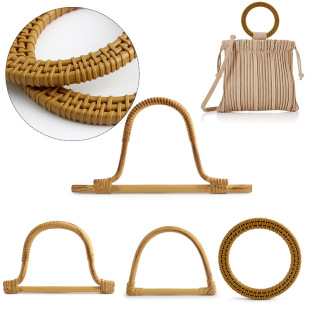 Rattan-like bamboo resin hand-held hand-crocheted rattan bag handle accessories cross-border new light grip rattan-like bamboo handle