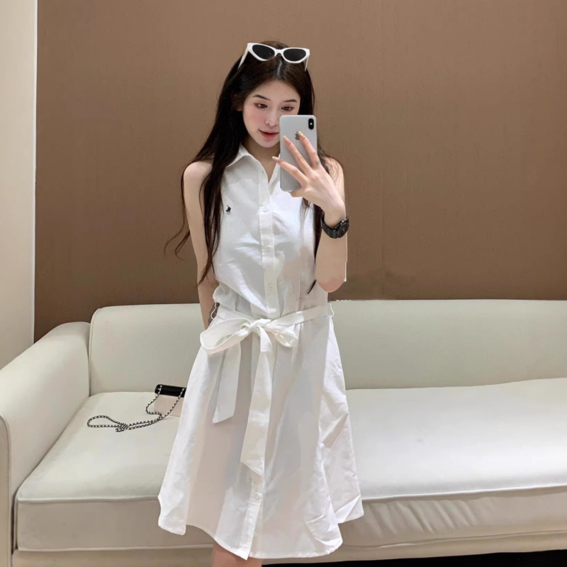 In-Stock High-Quality Rl Ralph Sleeveless Shirt Dress with Pony Logo Embroidery A-Line Skirt Fashion Commuter Women's Polo In-Stock High-Quality Rl Ralph Sleeveless Shirt Dress with Pony Logo Embroidery A-Line Skirt Fashion Commuter Women's Polo