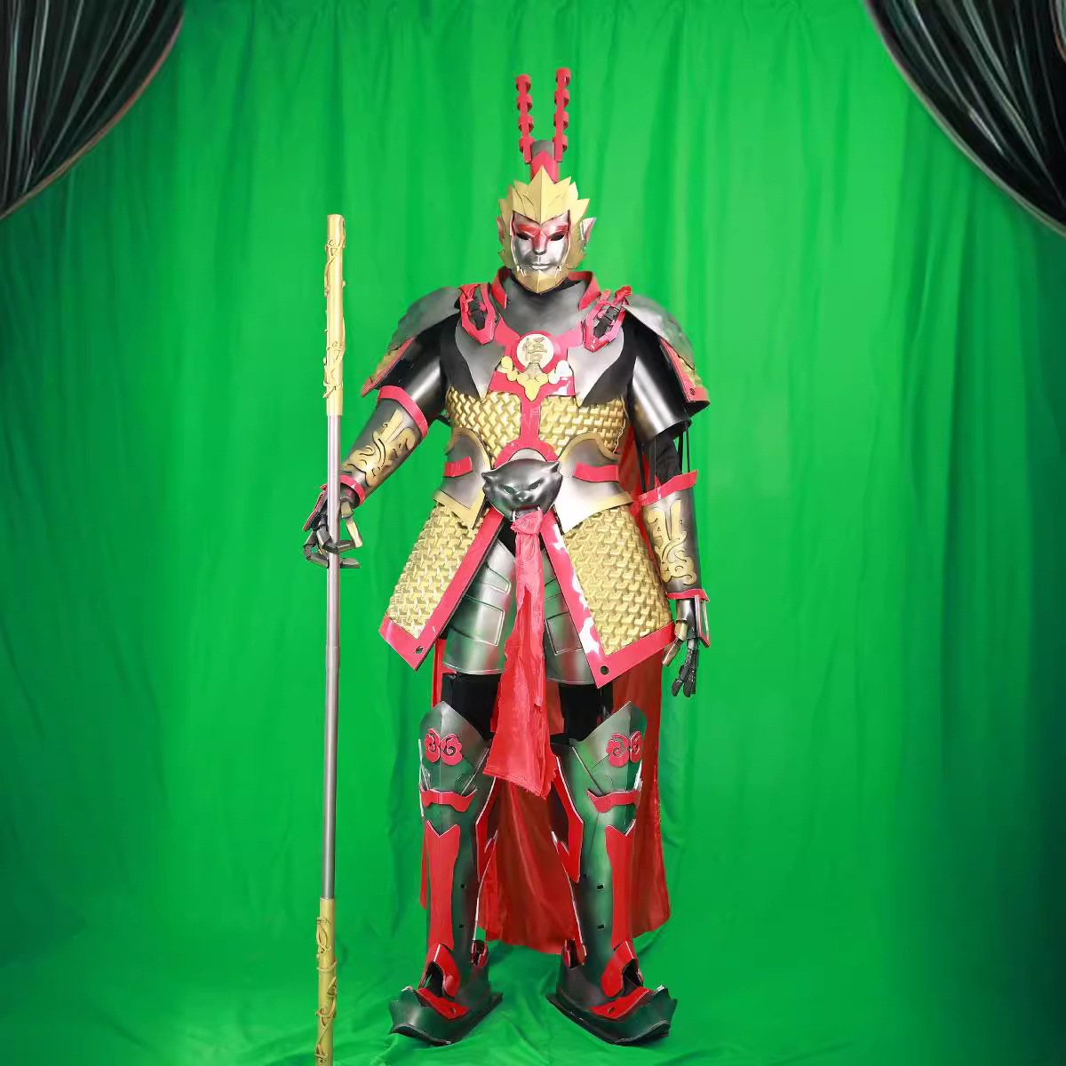 La gente real usa disfraces de boda, accesorios de actuación, Sun Wukong, Monkey King, Great Sage, Toro Demon, accesorios de armadura, disfraces