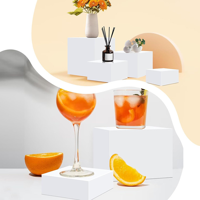 6点セットアクリルネスト立管置き台飲食自助ケーキ中空ベースウェディング縦型展示棚|undefined