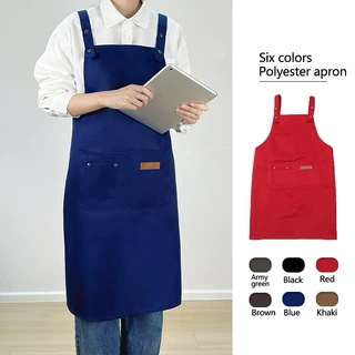 时尚咖啡奶茶餐饮店专用工作服防水防污大口袋烘焙厨房围裙批发