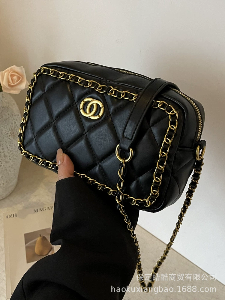 Маленькая сумочка через плечо, модный дизайн цепи, стиль Chanel, сумка на цепочке
