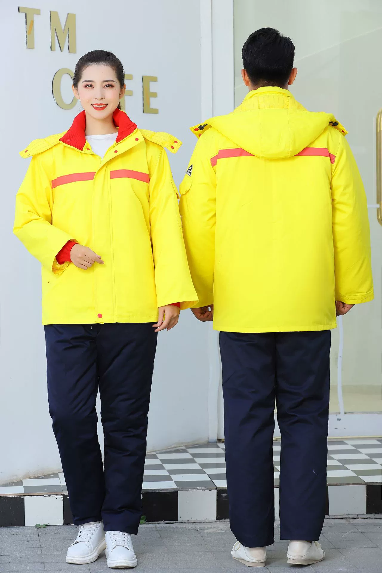 Зимняя АЗС Антистатическая рабочая одежда утолщенная куртка с хлопковой подкладкой Трудовая защитная одежда АЗС Нефтяная нефтехимическая рабочая одежда куртка с хлопковой подкладкой