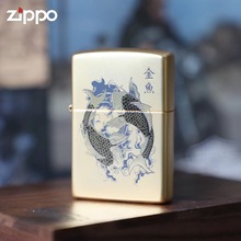 ZIPPO防风打火机 韩版金鱼 富贵鲤鱼煤油打火机