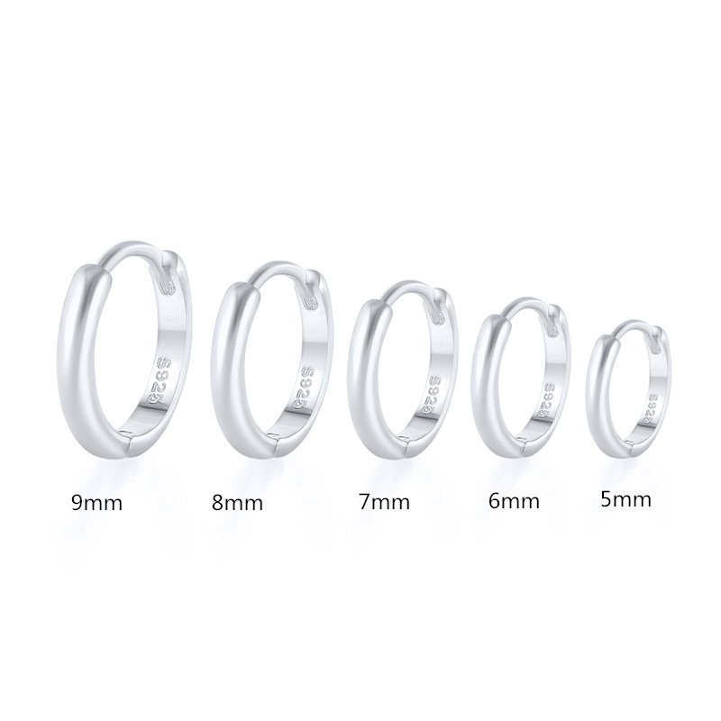 S925 plata esterlina INS paisaje minimalista oreja hebilla pendientes transfronterizos superventas anillo de oreja de todo fósforo Red de estilo rojo espárragos