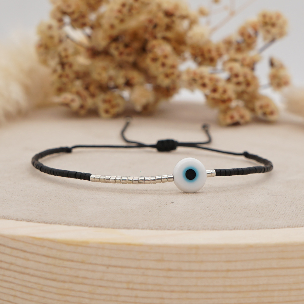 Pulsera De Pareja Con Cuentas Lucky Eyes De Vidrio Bohemio Simple display picture 7