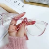 Powder-transparent frame anti-blue light flat light