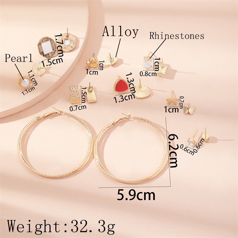 Fashion Geometric Alloy Plating Artificial Pearls Women's Earrings 1 Set display picture 11