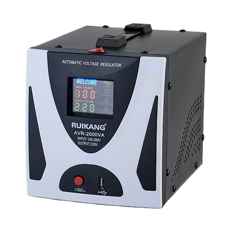 Бытовой полностью автоматический регулятор напряжения Ruikang, стабилизатор напряжения 220 В, однофазный регулятор с ЖК-дисплеем