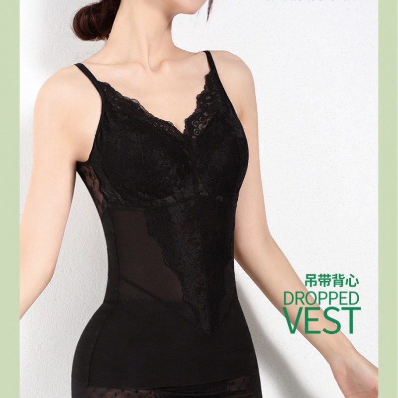 Integrated Camisole with Built-In Bra Pads for Women, Slim Fit, Versatile Lace Inner Wear, No Need to Wear a Bra, Base Layer Top Integrated Camisole with Built-In Bra Pads for Women, Slim Fit, Versatile Lace Inner Wear, No Need to Wear a Bra, Base Layer Top