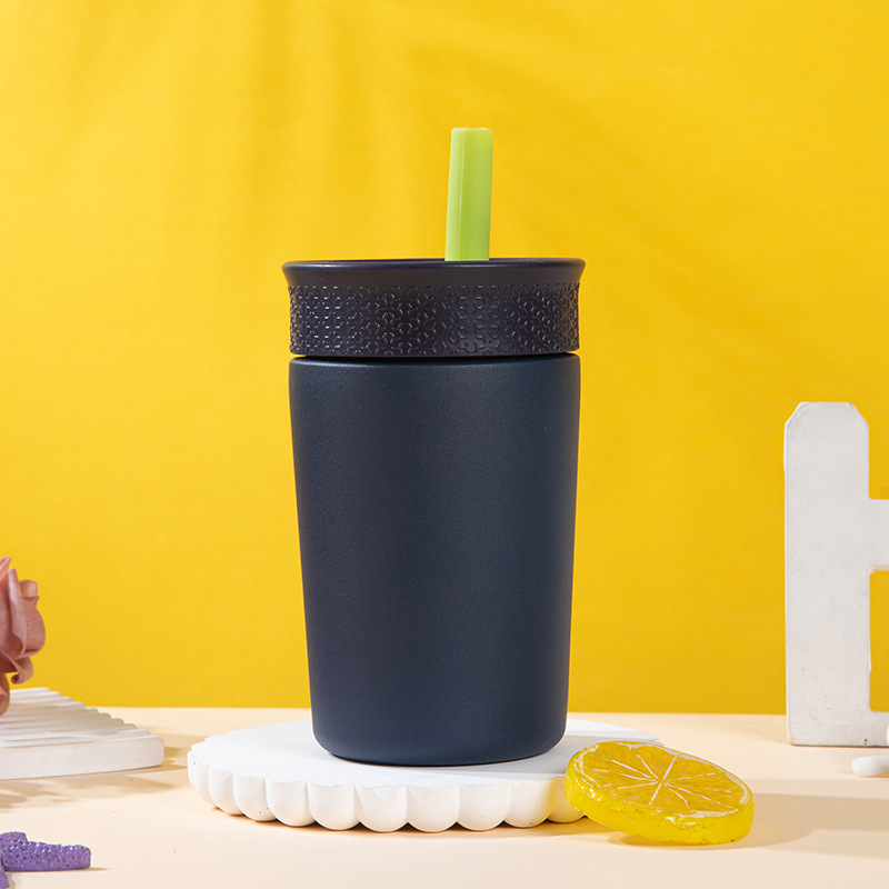Ventas transfronterizas calientes owala con tazas de café 304 tazas de acero inoxidable de moda simple taza de aislamiento portátil taza de paja de automóvil