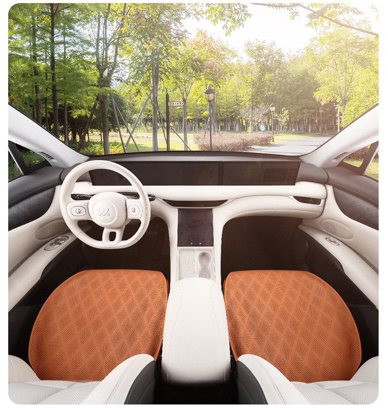 2025 New Anti-Dirty Four-Season Universal Three-Piece Seat Cushion Without Backrest Nappa Leather Perforated Breathable Car Seat Cushion
