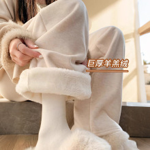 羊羔绒现货 孕妇秋冬季新款窄版糯米裤阔腿裤孕前孕后可穿长裤