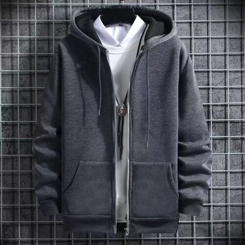 Men's Autumn Trendy Brand Ins Hooded Sweater Coat | Plus-Size, Loose-Fit, Casual Jacket for Oversized Figures