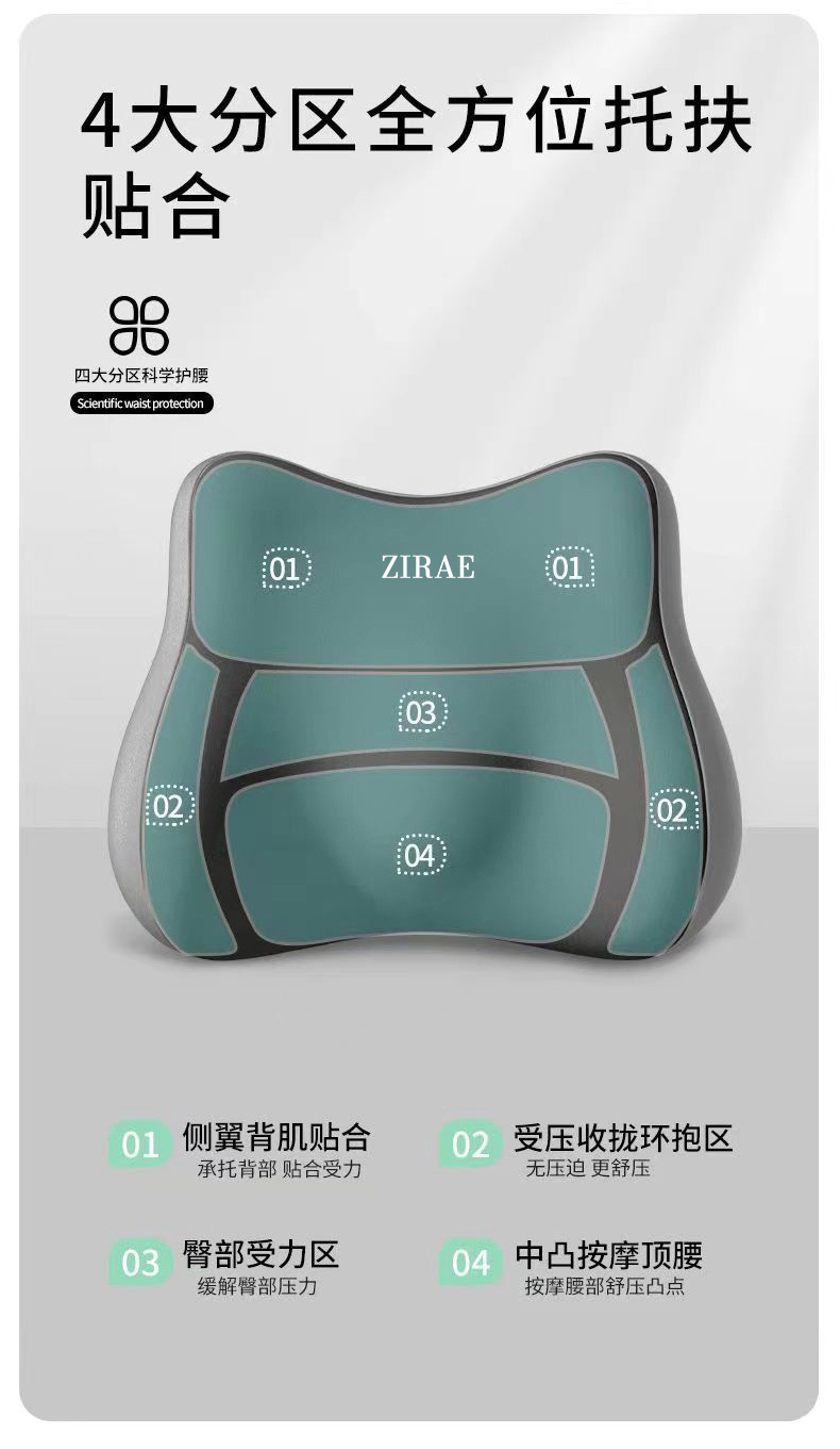 Car Headrest Lumbar Support Pillow Seat Cushion Neck Pillow Lumbar Support Car Backrest Cushion