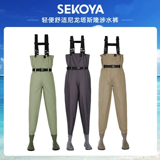 sekoya透汽下水裤连体涉水裤路亚赶海飞蝇溪流钓鱼防水服轻便透气