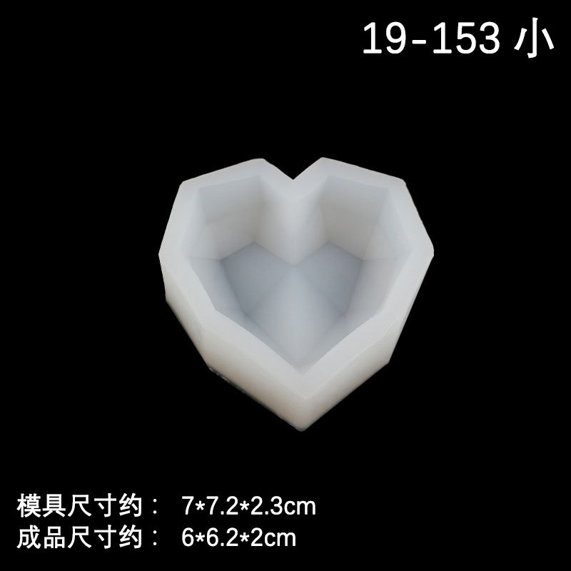 Grande y mediano pequeño tamaño amor molde de silicona diamante amor mousse pastel molde aromaterapia yeso helado molde