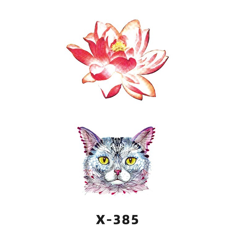 Arco de flor pequeña pegatinas de tatuaje fresco 3D dibujos animados transfronterizo Henna rosa impermeable texto en inglés pegatinas de tatuaje