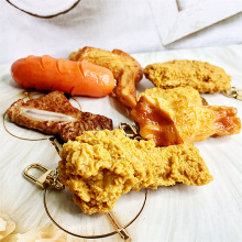 仿真食物钥匙扣炸鸡腿创意男女个性食玩情侣链挂件饰品书包批发