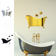 3d亞克力鏡子浴室牆貼搞笑家居裝飾貼創意diy浴缸鏡子貼門牌