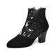 Hollow mesh sandals women's new European and American size 43 lace mesh chunky heel sandals women's high heel plus size mesh sandals