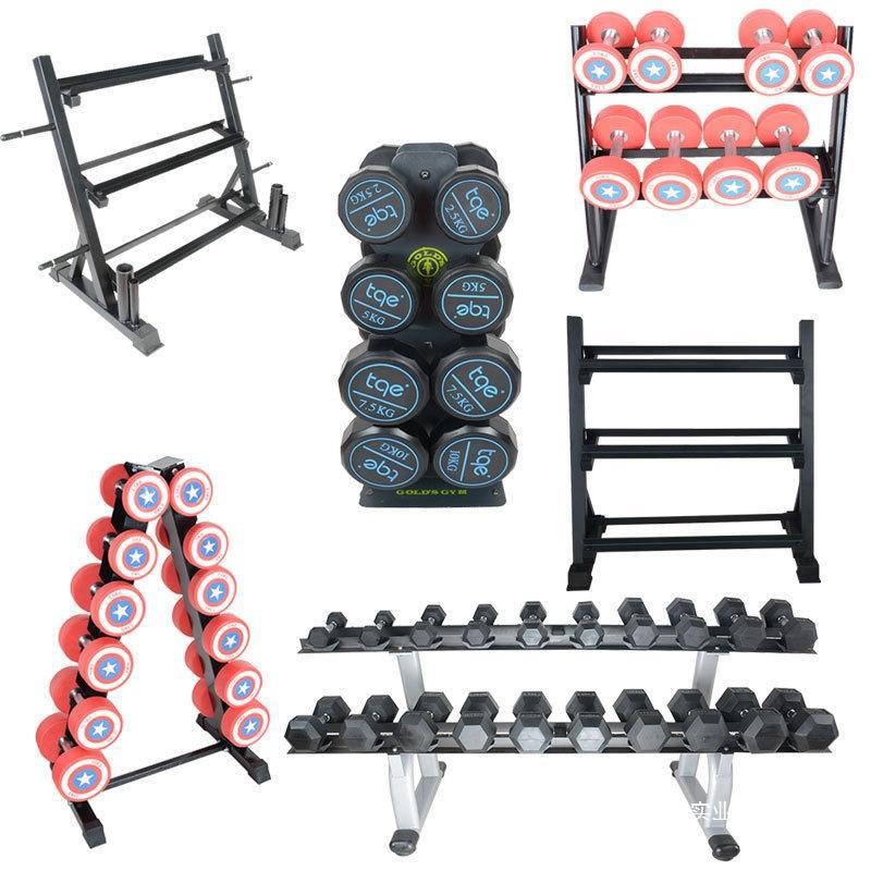 Three-Layer Dumbbell Rack for Home Use, Mini Multifunctional Plastic-Coated Handle Barbell, Double or Single Layer Fitness Equipment