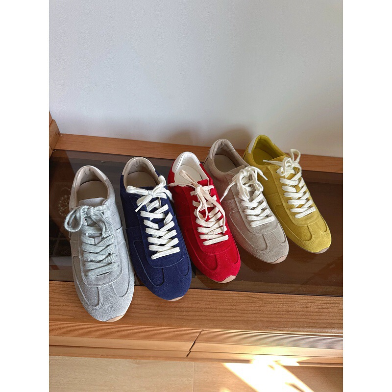 Soft Leather Retro Moral Training Shoes for Women 2025 New Early Autumn Korean Style Versatile Flats Sports Casual Shoes Comfortable Forrest Gump Shoes