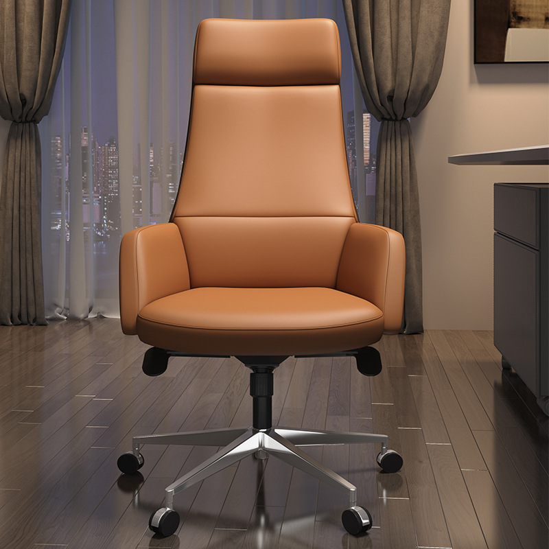 Silla de oficina de respaldo alto simple SILLA DE Gerente Ejecutivo arte de cuero inclinable Silla de computadora de oficina cómoda silla de recepción a juego