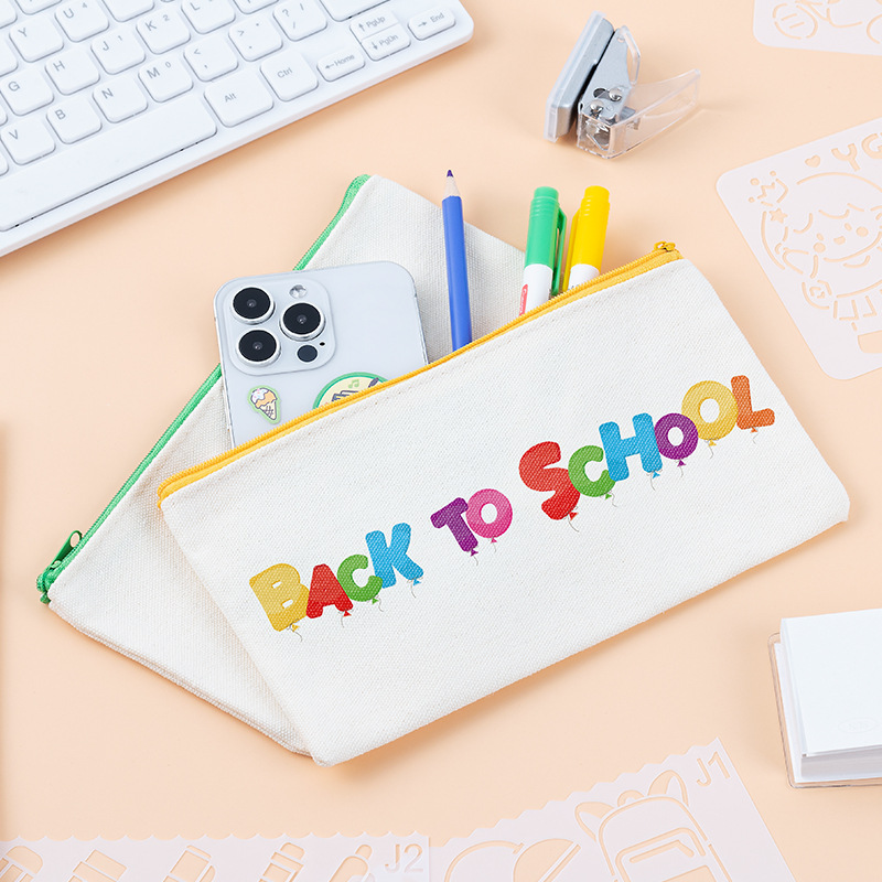 Transfronteriza de suministro directo de la lona caja de lápiz de la cremallera DIY simple cremallera bolsa de embrague de maquillaje pintado a mano graffiti papelería de almacenamiento