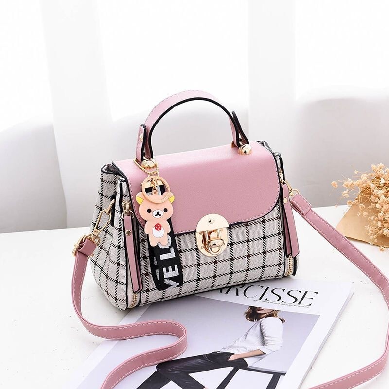 Plaid handbag for women, 2021 new Korean version crossbody bag, small square bag, fashionable shoulder bag Plaid handbag for women, 2021 new Korean version crossbody bag, small square bag, fashionable shoulder bag