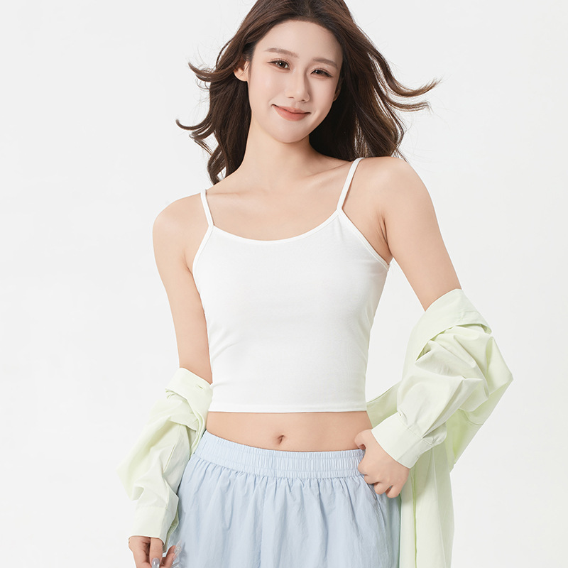 Modal 2024 Summer Ribbed Camisole for Women, Slim Fit, Flattering, Versatile, Sleeveless, Thin Base Layer Top