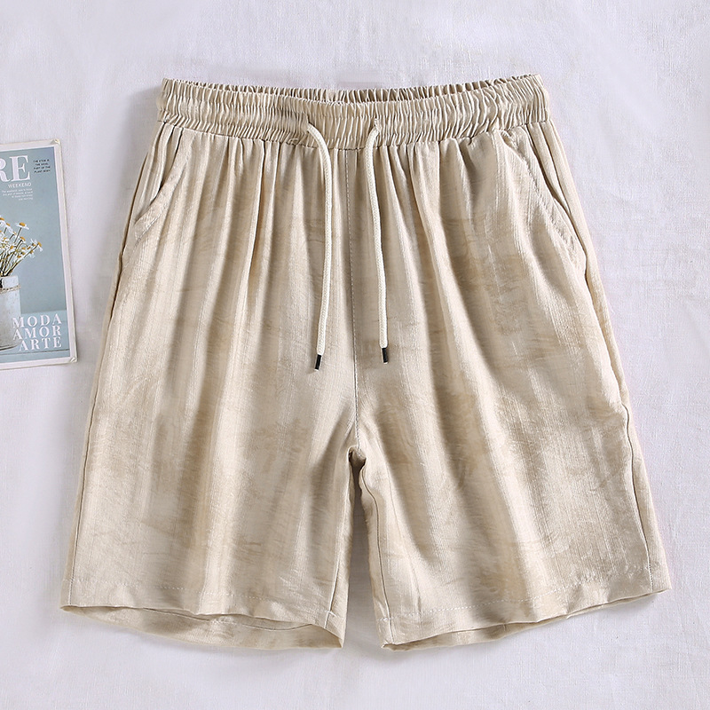 Men's Linen-Blend 5-Inch Casual Shorts – Lightweight & Breathable For Summer, Gym & Beach_voghion.com