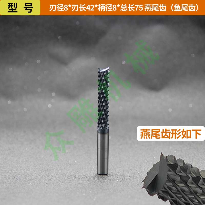 Cuchillo de maíz de acero de tungsteno recubierto de diamante DLC Fibra de vidrio Fibra de carbono FRP Fresa de piedra artificial de grafito