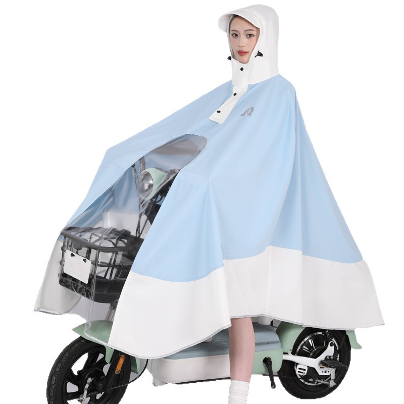 Impermeador de coche eléctrico, cuerpo largo para adultos, anti-lluvia, modelos para hombres y mujeres, batería de motocicleta ampliada, poncho de conducción al aire libre