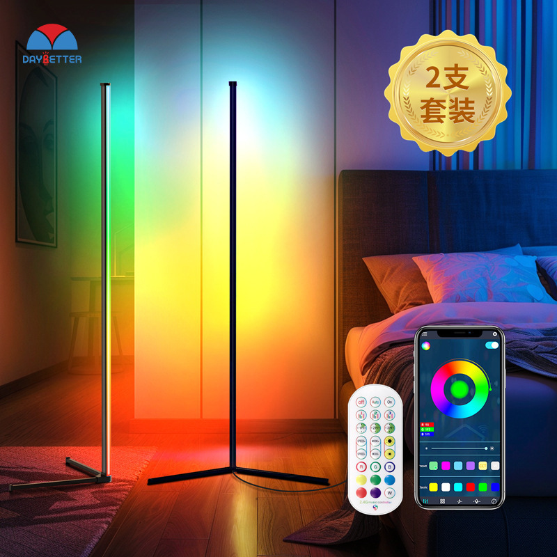 アマゾンの爆発的なLED幻彩着地雰囲気ランプRGB bluetoothテレビの電気競争室の壁の隅のランプの音をコントロールします。|undefined