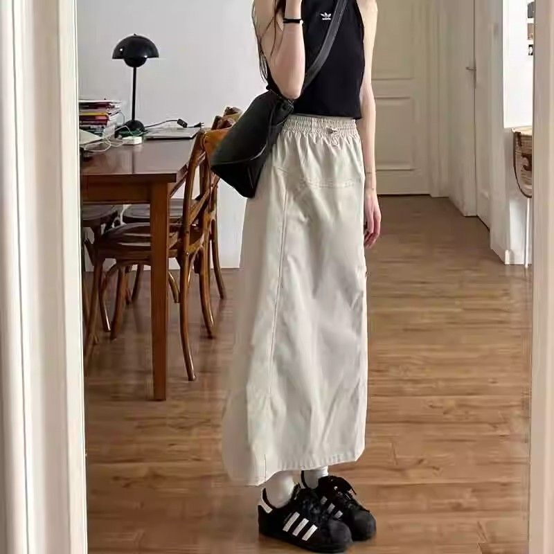 American Retro Workwear Skirt for Women, New Fat mm Covering the Crotch, Slimming Look, High Waist Slit, Mid-Length A-Line Skirt American Retro Workwear Skirt for Women, New Fat mm Covering the Crotch, Slimming Look, High Waist Slit, Mid-Length A-Line Skirt