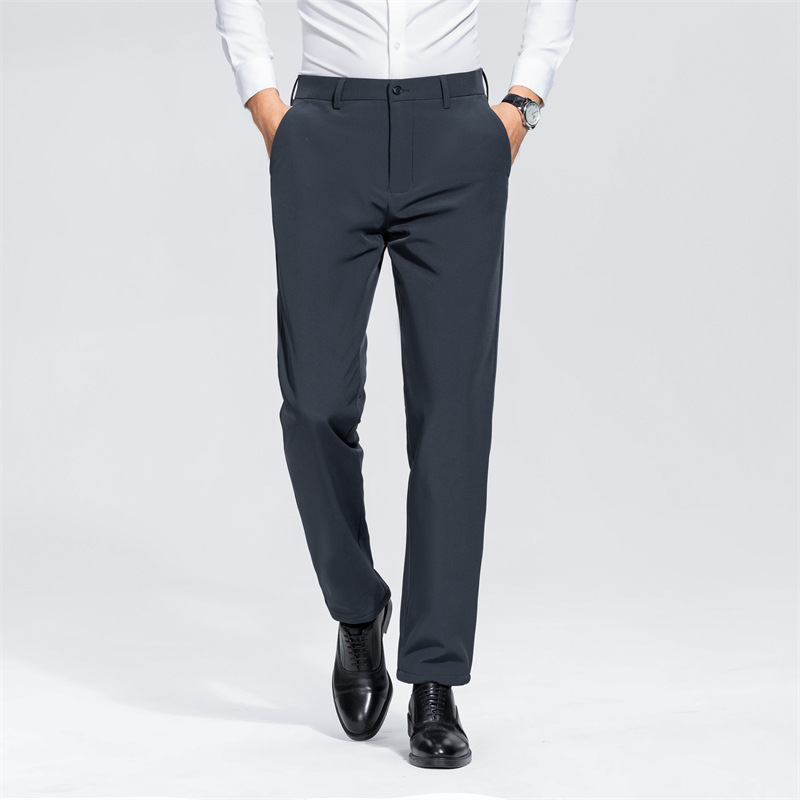 Italian Men's 90% White Duck Down Pants, Fleece-lined, Thick, Warm, Straight Leg, Business Style, Cold-resistant (-20°C), Casual Pants