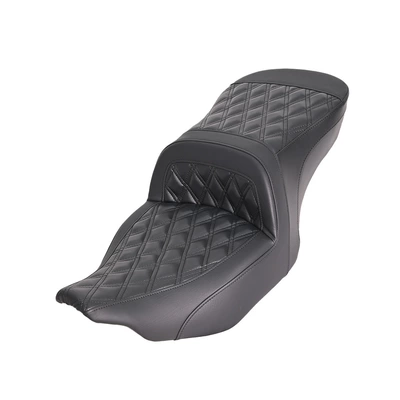 Motorcycle Seat Cushion Suitable for Harley 23.5-25 Road Gliding, Street Gliding, Road King Step Sofa Seat Cushion (Motorcycle cushion) - black