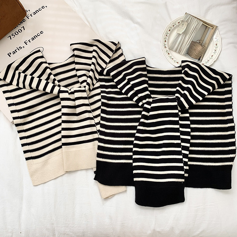 Challas de punto de alta sensación de nueva moda versátil sala de aire acondicionado clásica chalelas de rayas chalelas de acolchado chalelas de calor exterior