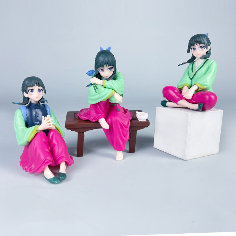 New Medicine House Girl's Whisper Sitting Cat Cat Country Style Anime Beautiful Girl Two-Dimensional Model Ornament Cross-Border Wholesale