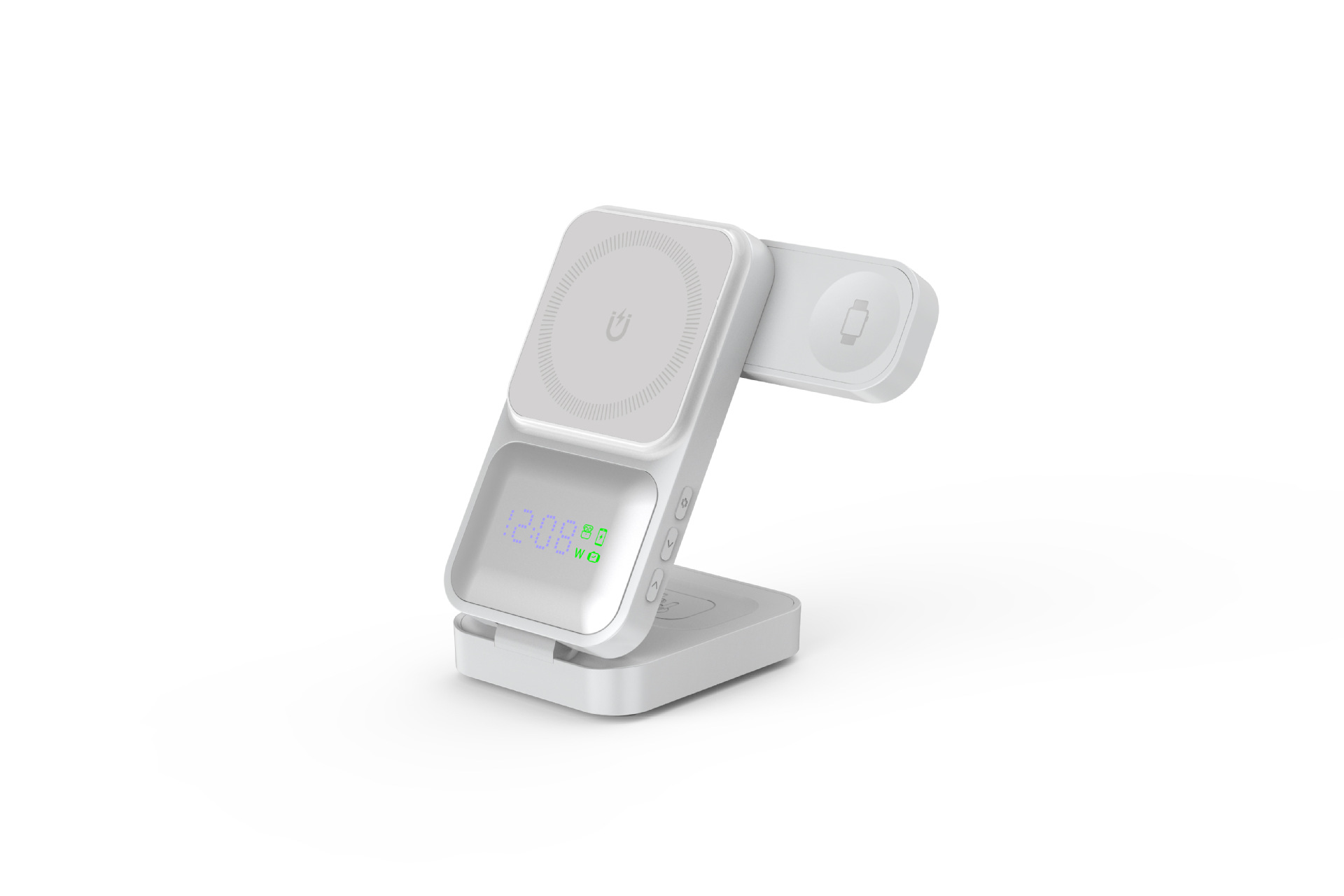 Cargador Inalámbrico Plegable Magnético 4 en 1 con Carga Rápida para Teléfono Móvil y Auriculares