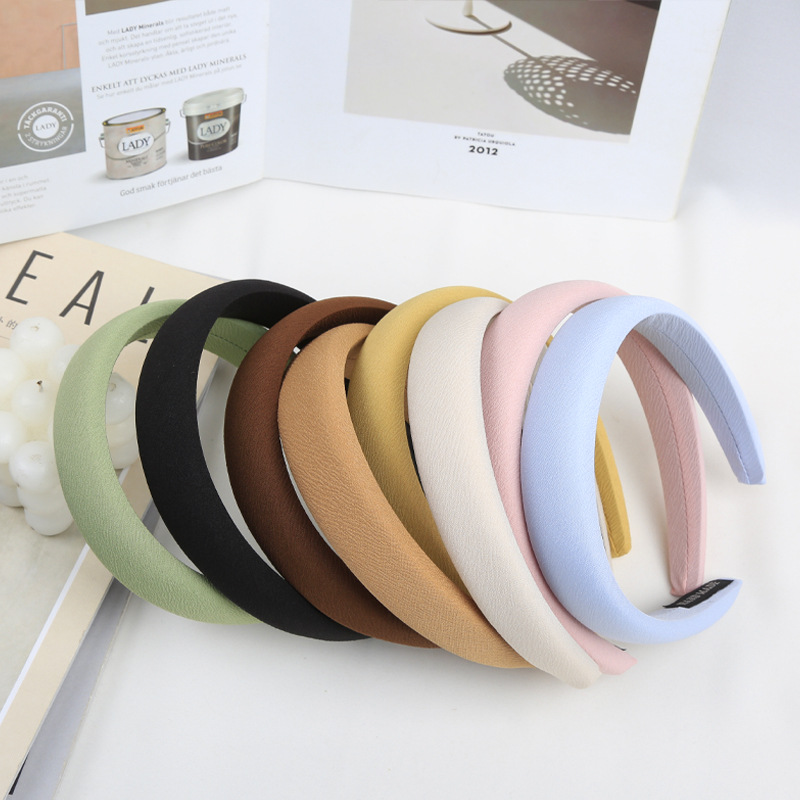 RUDAN Korea syksyn ja talven muoti monipuolinen korkea kallo-pääpanta hiusasusteet naisten yksivärinen yksinkertainen huippuluokan sienipääpanta_voghion.com
