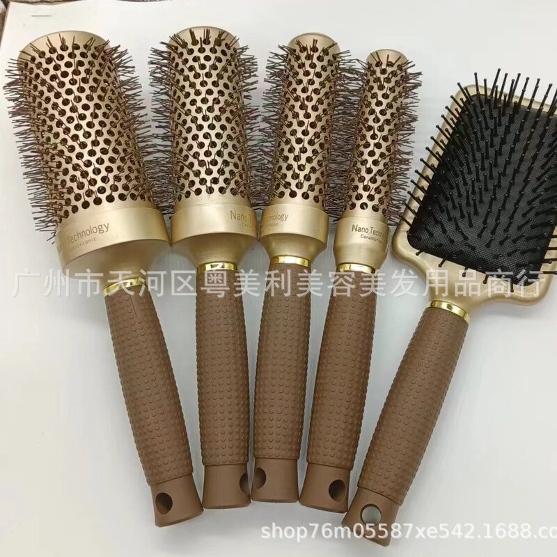 陶磁器のローラー櫛の大きい板の櫛セットの熱伝導の空気の造形セットの円筒の巻き髪のローラー櫛のアルミニウム管の櫛|undefined