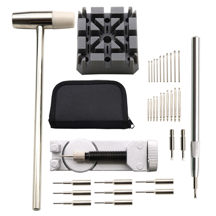 修表工具 34件拆表带拆装表耳杆发夹工具套装 生耳批米字座小榔头