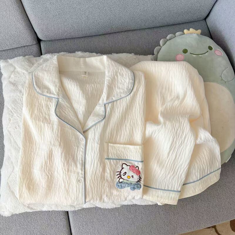 云朵棉睡衣女士春秋天新款长袖长裤卡通可爱学生可外穿家居服套装|undefined