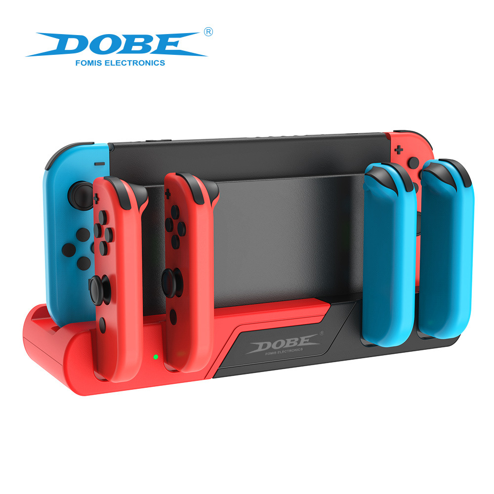 Switch JoyCon 4-Port Charging Dock 2 Game Card Slots USB 2.0 Port LED Indicator