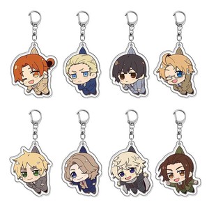Aph Hetalia Keychain Acrylic Antlers Arthur King Arthur Bear French Uncle Pendant Anime Peripherals